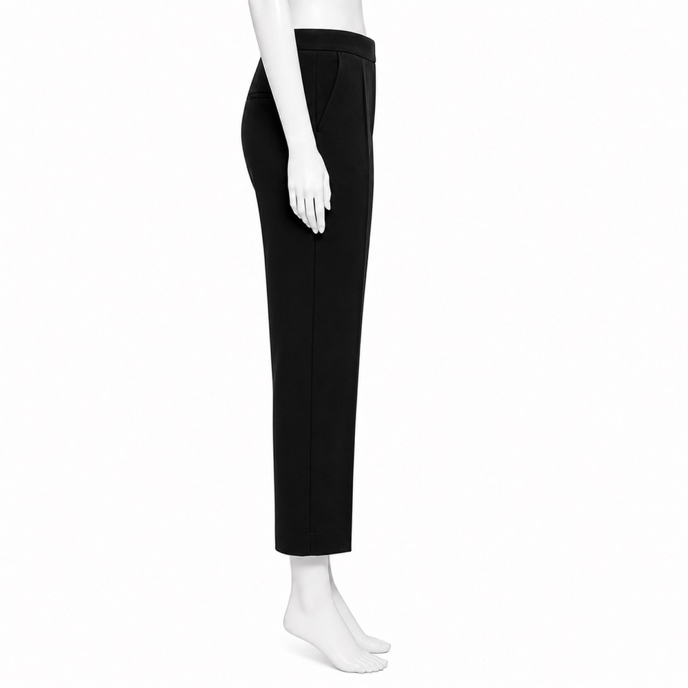 BCBG Max Azria Black Cropped Straight Leg Pants Size 8 Pockets Stretch GERRY - Picture 5 of 11